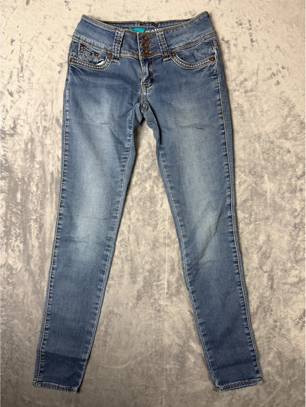 HYDRAULIC The Traveling Jean 3-Button Skinny Jeans Medium Wash Size 5/6
